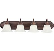 Maxim Lighting Essentials 4 Light Marble Glass Bathroom Vanity Light in Bronze