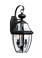 Sea Gull Lancaster 2 Light 21 Inch Outdoor Wall Light in Black