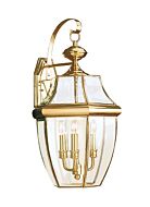 Sea Gull Lancaster 3 Light 23 Inch Outdoor Wall Light in Polished Brass