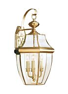 Lancaster 3-Light Outdoor Wall Lantern in Polished Brass