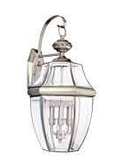 Lancaster 3-Light Outdoor Wall Lantern in Antique Brushed Nickel