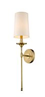 Z-Lite Emily 1-Light Wall Sconce In Rubbed Brass