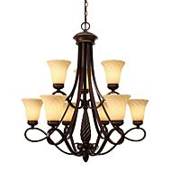 Golden Torbellino 9 Light Chandelier in Cordoban Bronze