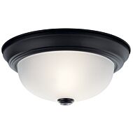 2-Light Flush Mount in Black