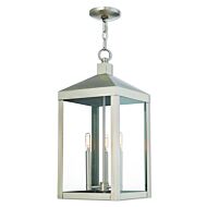 Nyack 3-Light Outdoor Pendant in Brushed Nickel