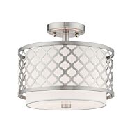 Arabesque 2-Light Ceiling Mount in Brushed Nickel