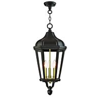 Morgan 3-Light Outdoor Pendant in Bronze w with Antique Gold Cluster