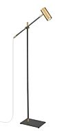 Z-Lite Calumet 1-Light Floor Lamp Light In Matte Black With Olde Brass