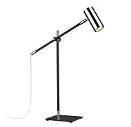 Z-Lite Calumet 1-Light Table Lamp Light In Matte Black With Polished Nickel