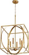 Quorum Soft Contemporary 6 Light 18 Inch Pendant Light in Gold Leaf