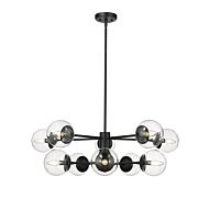 Avell Ten Light Chandelier in Matte Black by Millennium