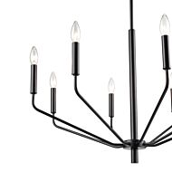 Laurell Eight Light Chandelier in Matte Black by Millennium