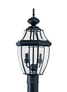 Sea Gull Lancaster 2 Light 22 Inch Outdoor Post Light in Black