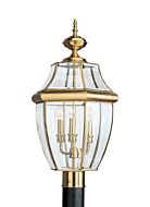 Sea Gull Lancaster 3 Light 24 Inch Outdoor Post Light in Polished Brass