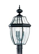 Sea Gull Lancaster 3 Light 24 Inch Outdoor Post Light in Black