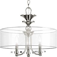 Marche' 3-Light Semi-Flush Convertible in Polished Nickel