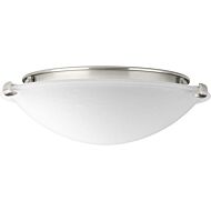 Linen Dome LED 1-Light LED Flush Mount in Brushed Nickel