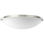 Linen Dome LED 1-Light LED Flush Mount in Brushed Nickel