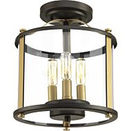 Squire 3-Light Semi-Flush convertible in Antique Bronze