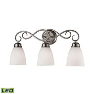 Chatham 3-Light LED Bathroom Vanity Light in Brushed Nickel