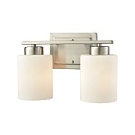 Summit Place 2-Light Bathroom Vanity Light in Brushed Nickel