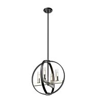 DVI Mont Royal 4-Light Pendant in Satin Nickel and Graphite