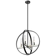 DVI Mont Royal 4-Light Pendant in Satin Nickel and Graphite