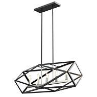 DVI Polygon 5-Light Linear Pendant in Satin Nickel and Graphite