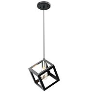 DVI Polygon 1-Light Pendant in Satin Nickel and Graphite