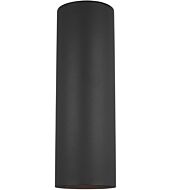 Sea Gull Outdoor Cylinders 2 Light Outdoor Wall Light in Black