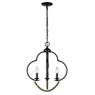 Flori Four Light Pendant in Matte Black by Golden