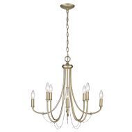 Kamila 8-Light Chandelier in White Gold