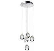 Elan Lavinia 12.25 Inch 5 Light Round Crystal Pendant in Chrome