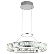 Elan Annette 25.5 Inch LED Clear Crsytal Pendant in Chrome