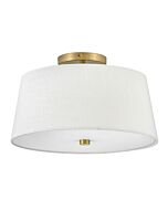 Beale 2-Light LED Flush Mount Ceiling Light in Lacquered Brass