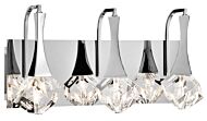 Elan Rockne 17.75 Inch 3 Light LED K9 Crystal Bathroom Vanity Light in Chrome