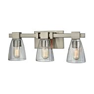 Ensley 3-Light Bathroom Vanity Light in Satin Nickel