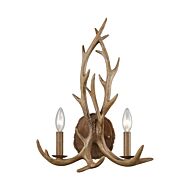 Elk 2-Light Wall Sconce in Wood Tone