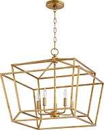 Quorum Monument 5 Light 20 Inch Dinette & Breakfast Chandelier in Gold Leaf