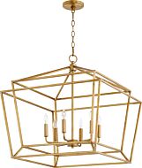 Quorum Monument 6 Light 25 Inch Dinette & Breakfast Chandelier in Gold Leaf