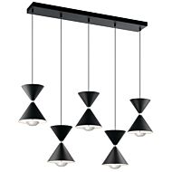 Kordan 10-Light LED Linear Pendant in Matte Black