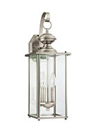 Sea Gull Jamestowne 2 Light 20 Inch Outdoor Wall Light in Antique Brushed Nickel