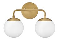 Lark Juniper 2 Light Bathroom Vanity Light in Lacquered Brass