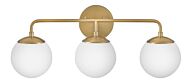 Lark Juniper 3 Light Bathroom Vanity Light in Lacquered Brass