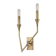 Hudson Valley Archie 2 Light 18 Inch Wall Sconce in Aged Brass