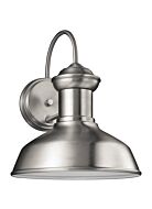 Fredricksburg 1-Light Outdoor Wall Lantern in Satin Aluminum