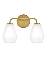 Gio 2-Light LED Bathroom Vanity Light in Lacquered Brass