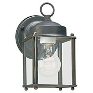 New Castle 1-Light Outdoor Wall Lantern in Antique Bronze