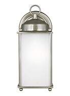 New Castle 1-Light Outdoor Wall Lantern in Antique Brushed Nickel