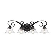 Homestead 4-Light Bathroom Vanity Light in Matte Black